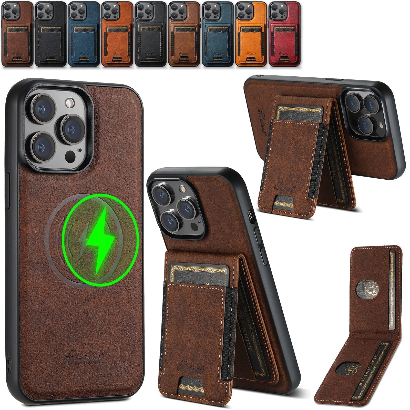 Luxury Phone Case - Card Holder & Magnetic Stand