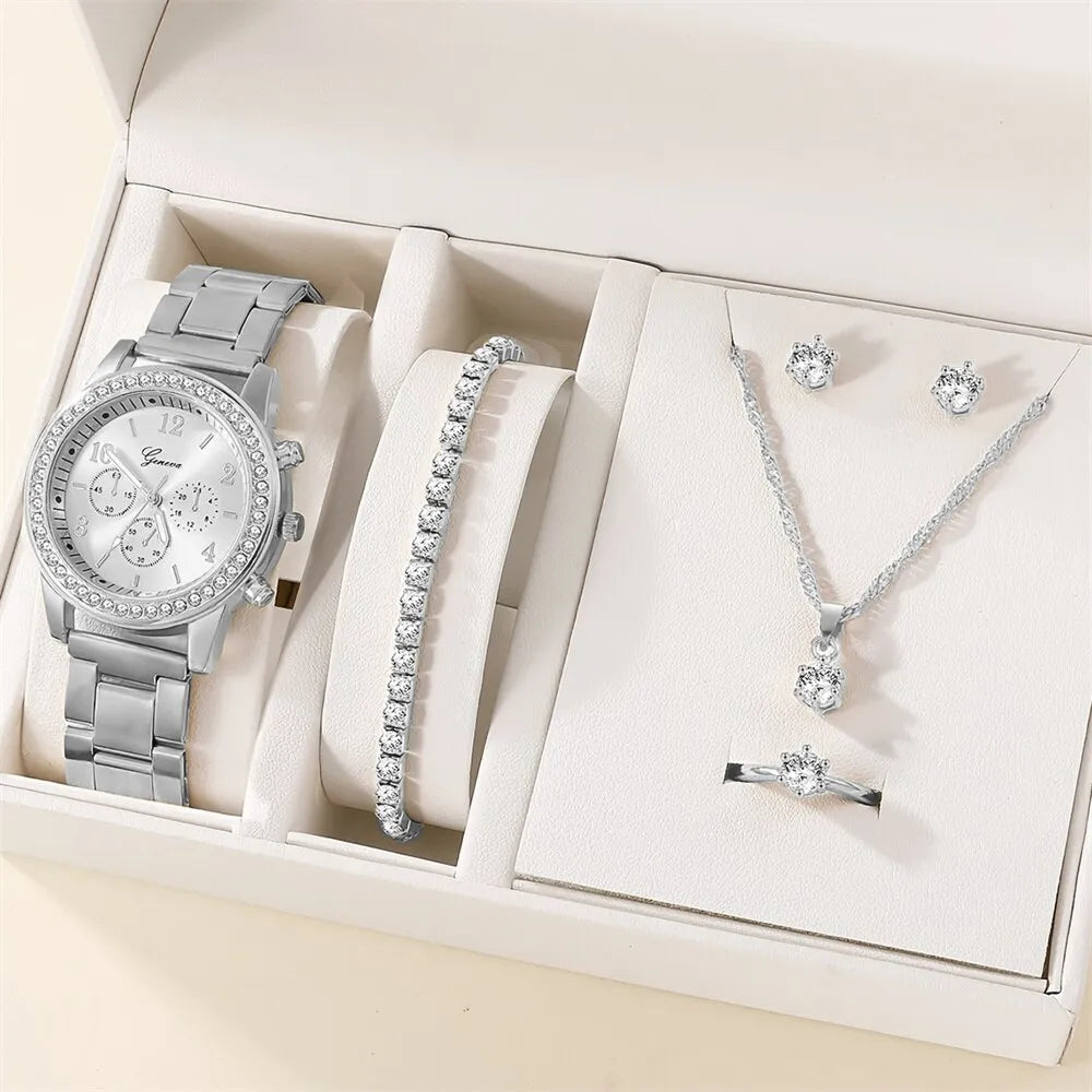 Luxury Watch Set with Rhinestones
