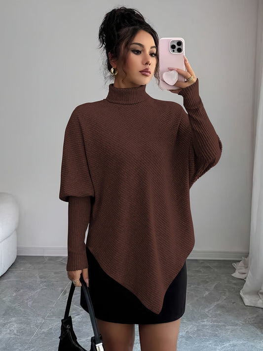 Image of Mackenzie | Women's Turtleneck Poncho Sweater