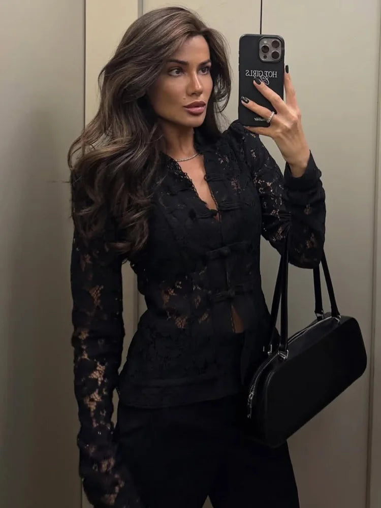 Image of Madison | Women's Fitted Lace Blouse