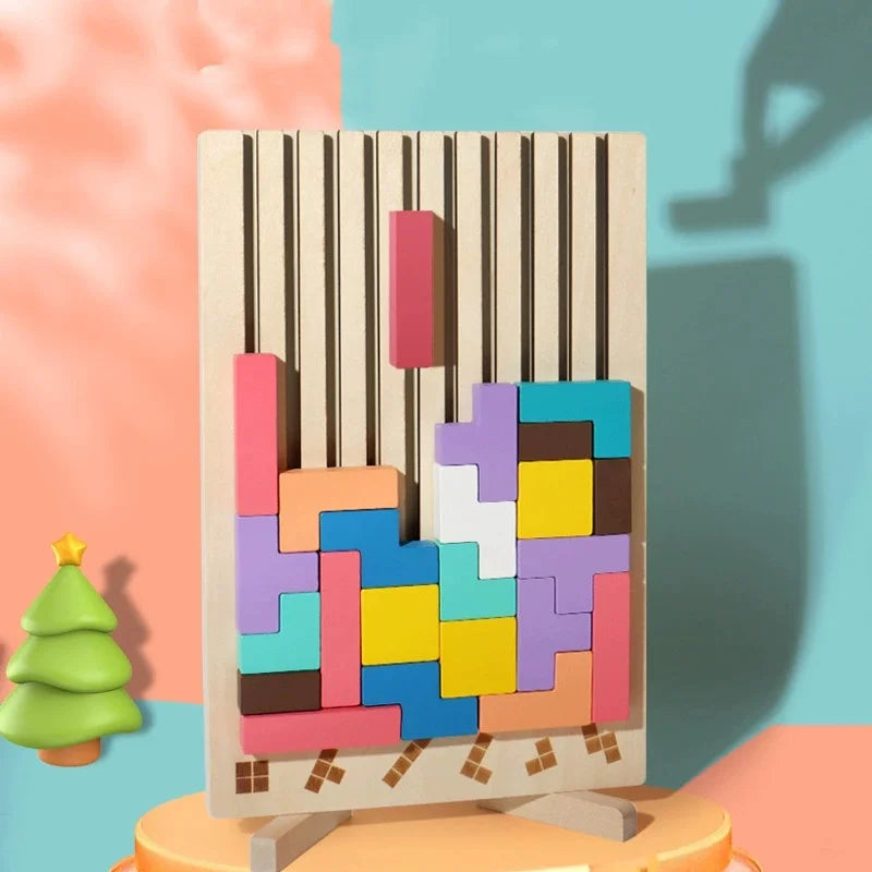 Magical Wooden Tetris Game - Sustainable & Educational