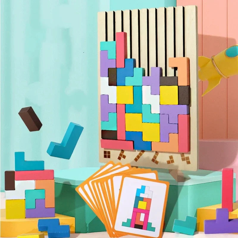 Magical Wooden Tetris Game - Sustainable & Educational
