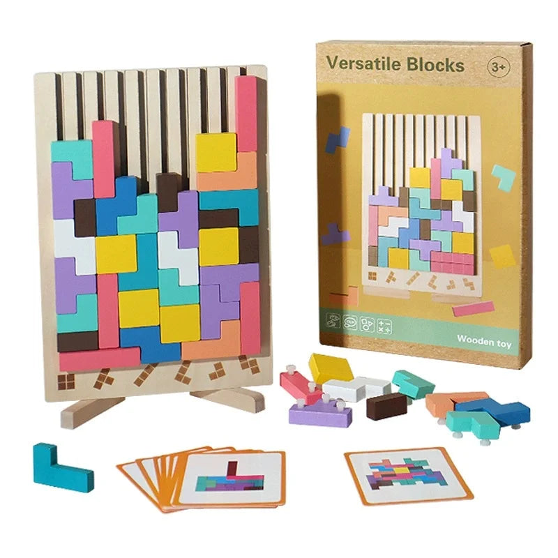Magical Wooden Tetris Game - Sustainable & Educational