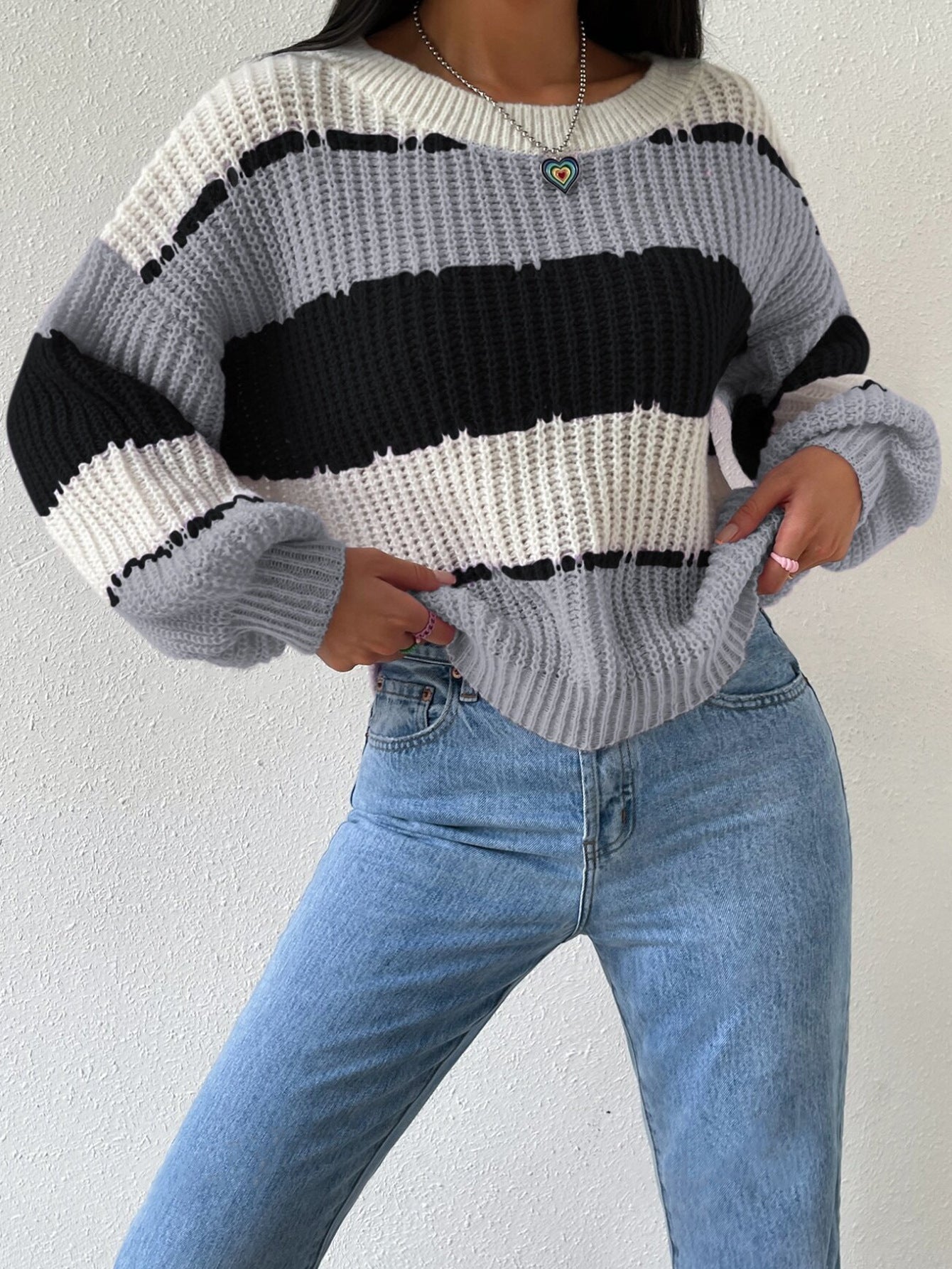 Image of Mandy | Women's Oversized Striped Sweater
