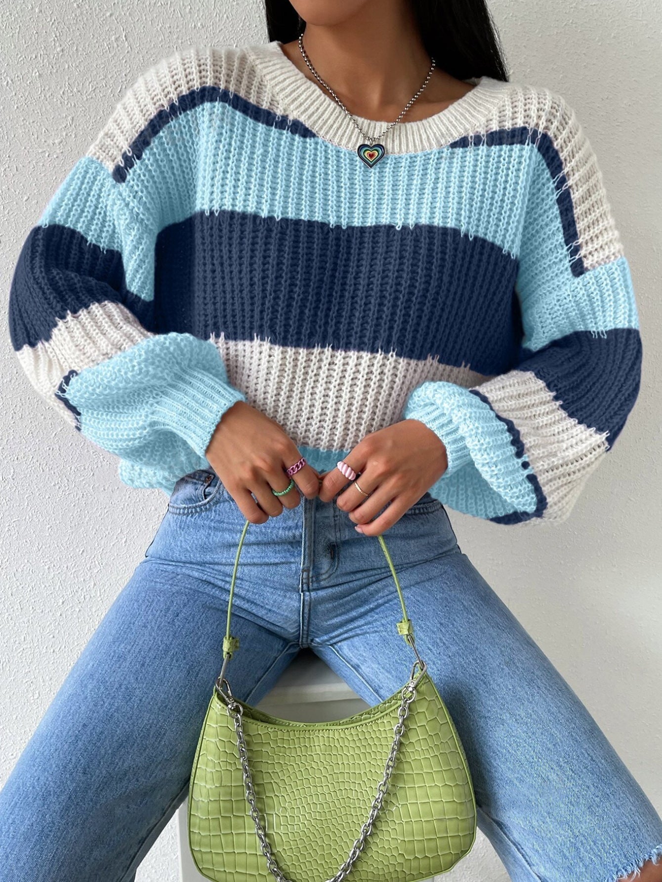 Image of Mandy | Women's Oversized Striped Sweater