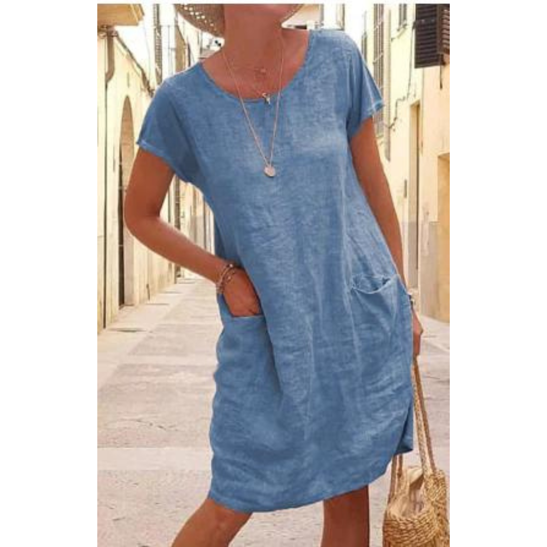 Image of Margaret | Women's Relaxed Fit Knee Length T-Shirt Dress