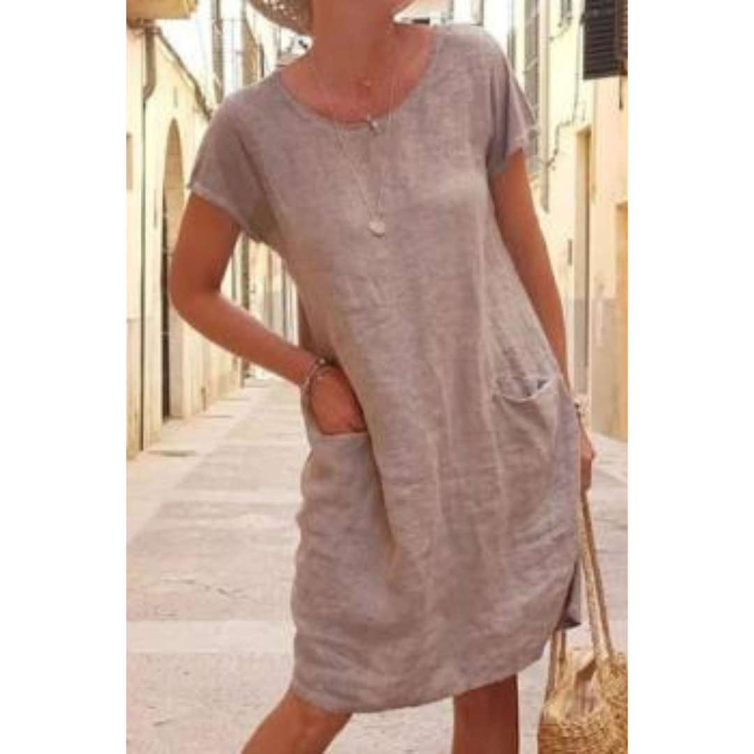 Image of Margaret | Women's Relaxed Fit Knee Length T-Shirt Dress