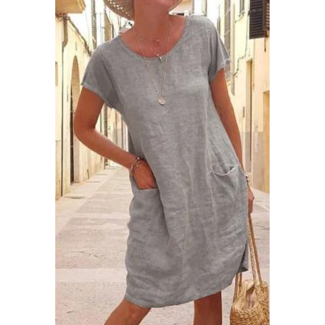 Image of Margaret | Women's Relaxed Fit Knee Length T-Shirt Dress