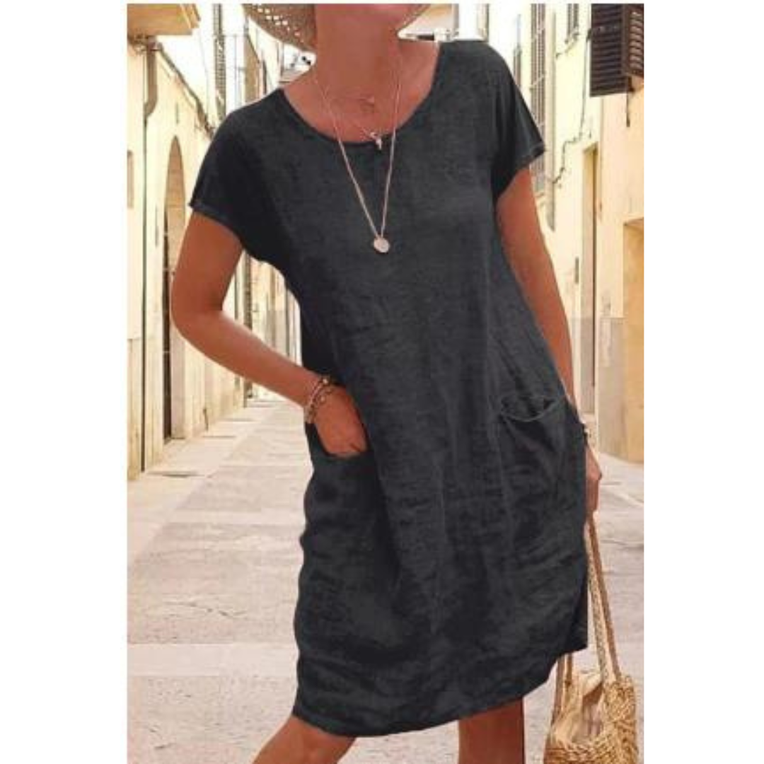 Image of Margaret | Women's Relaxed Fit Knee Length T-Shirt Dress