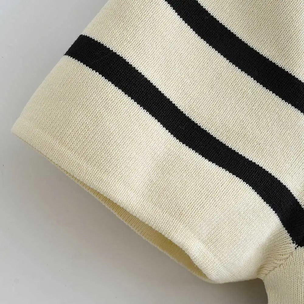 Image of Marissa | Women's Cropped Striped T-Shirt