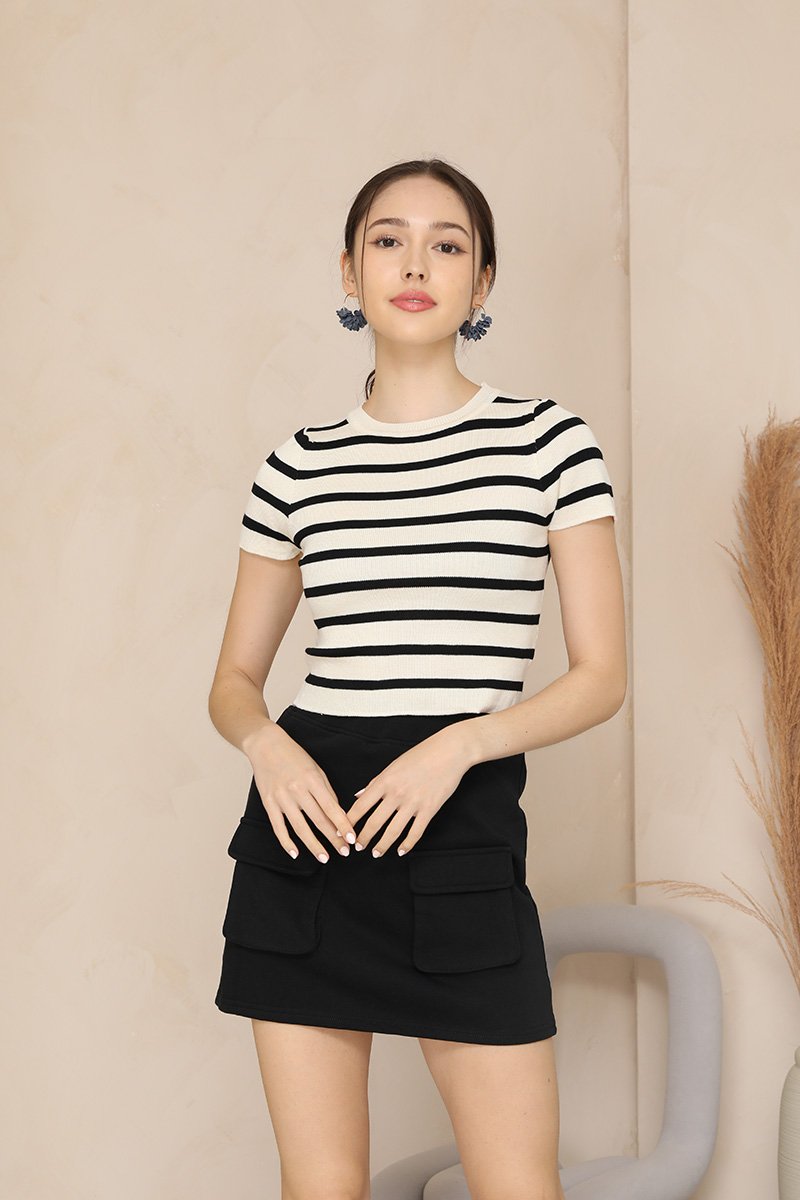 Image of Marissa | Women's Cropped Striped T-Shirt