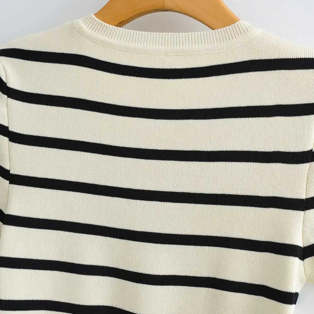 Image of Marissa | Women's Cropped Striped T-Shirt