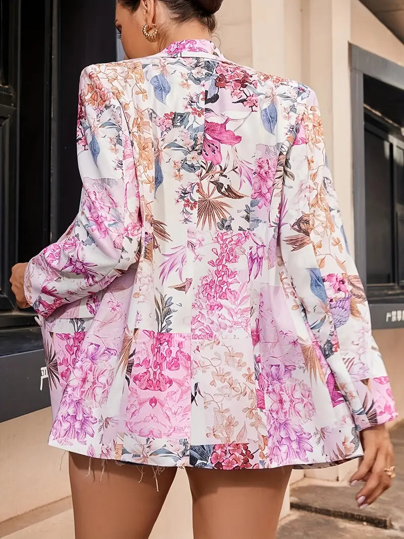 Image of Marjorie | Women's Floral Notched Lapel Blazer