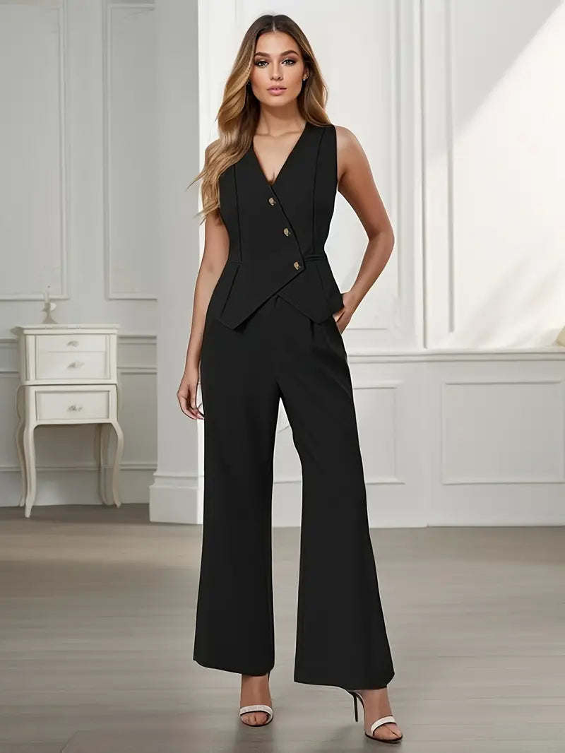 Image of Mary | Women's High-Waisted Wide Leg Two-Piece Set