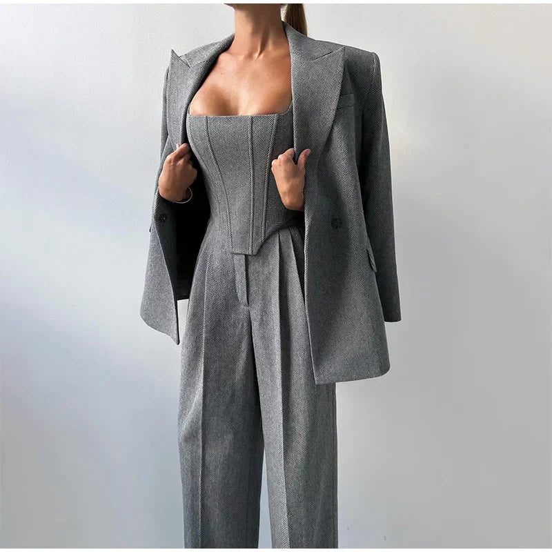 Image of Maureen | Women's Wide Leg Pant Suit Set