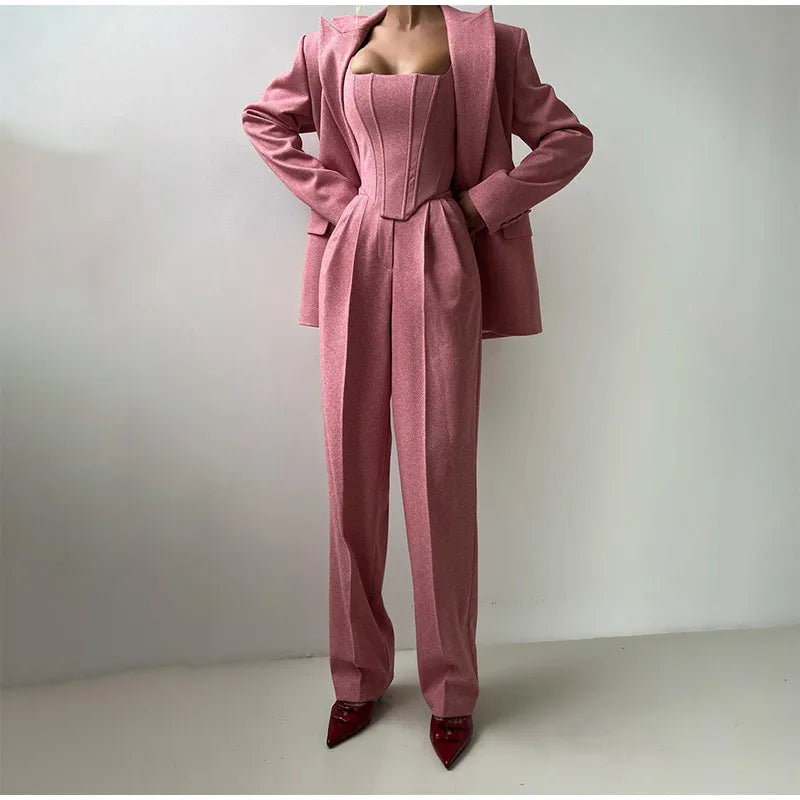 Image of Maureen | Women's Wide Leg Pant Suit Set