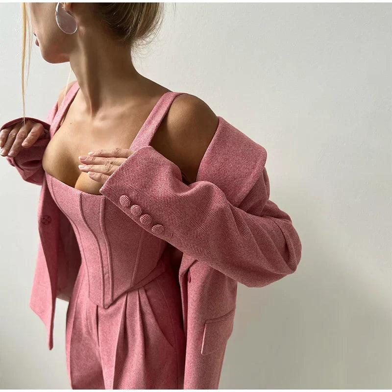 Image of Maureen | Women's Wide Leg Pant Suit Set