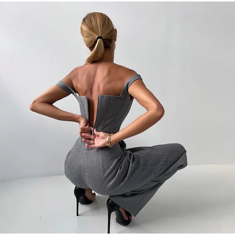 Image of Maureen | Women's Wide Leg Pant Suit Set