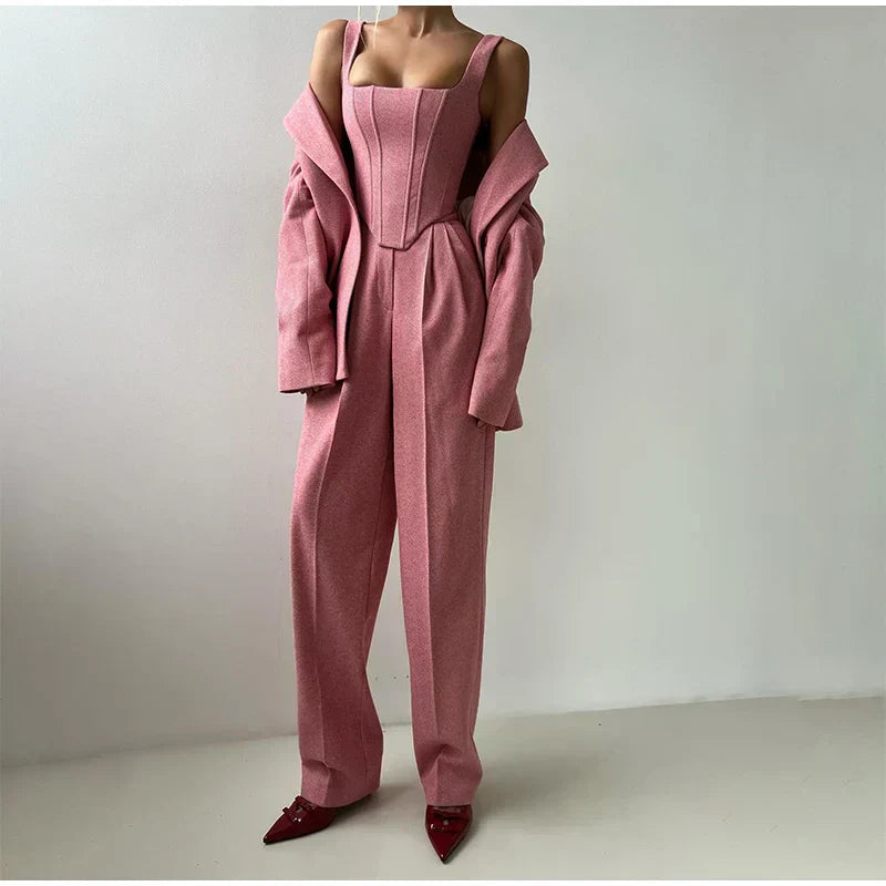 Image of Maureen | Women's Wide Leg Pant Suit Set