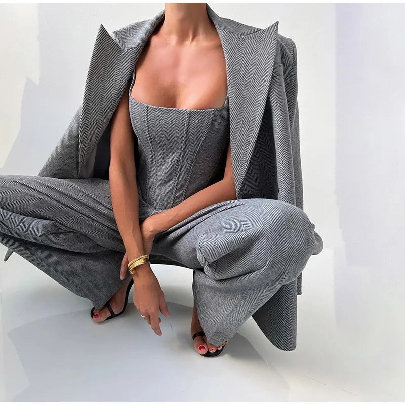 Image of Maureen | Women's Wide Leg Pant Suit Set