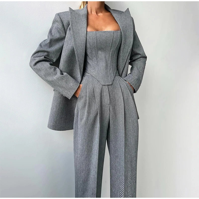 Image of Maureen | Women's Wide Leg Pant Suit Set