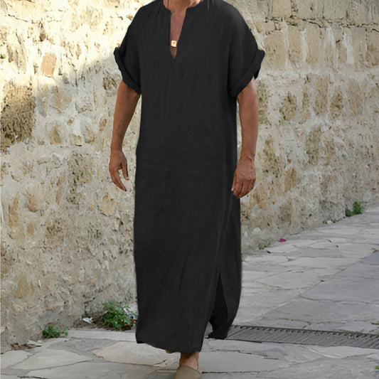 Image of Max | Men's V-Neck Side Slit Long Shirt