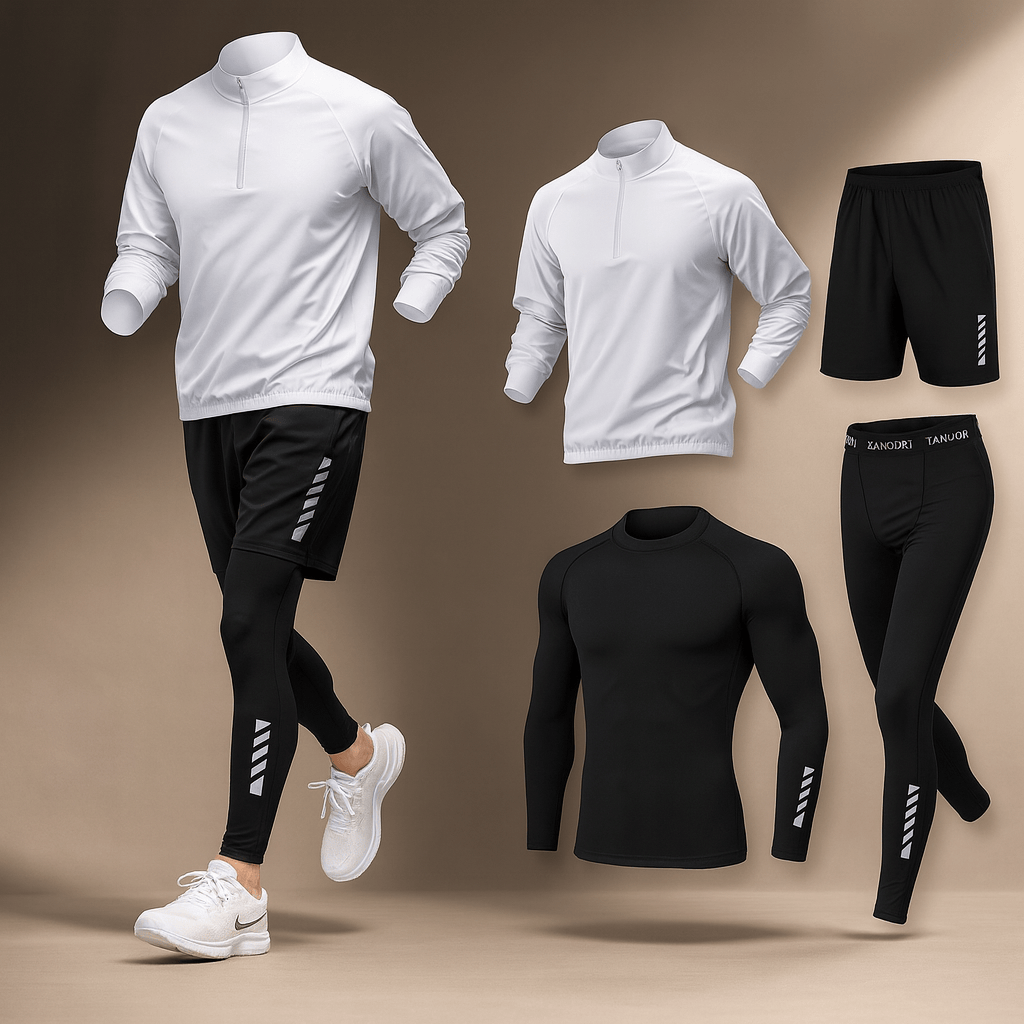 Image of Maxwell | Men's Long Sleeve Quarter-Zip Activewear Set