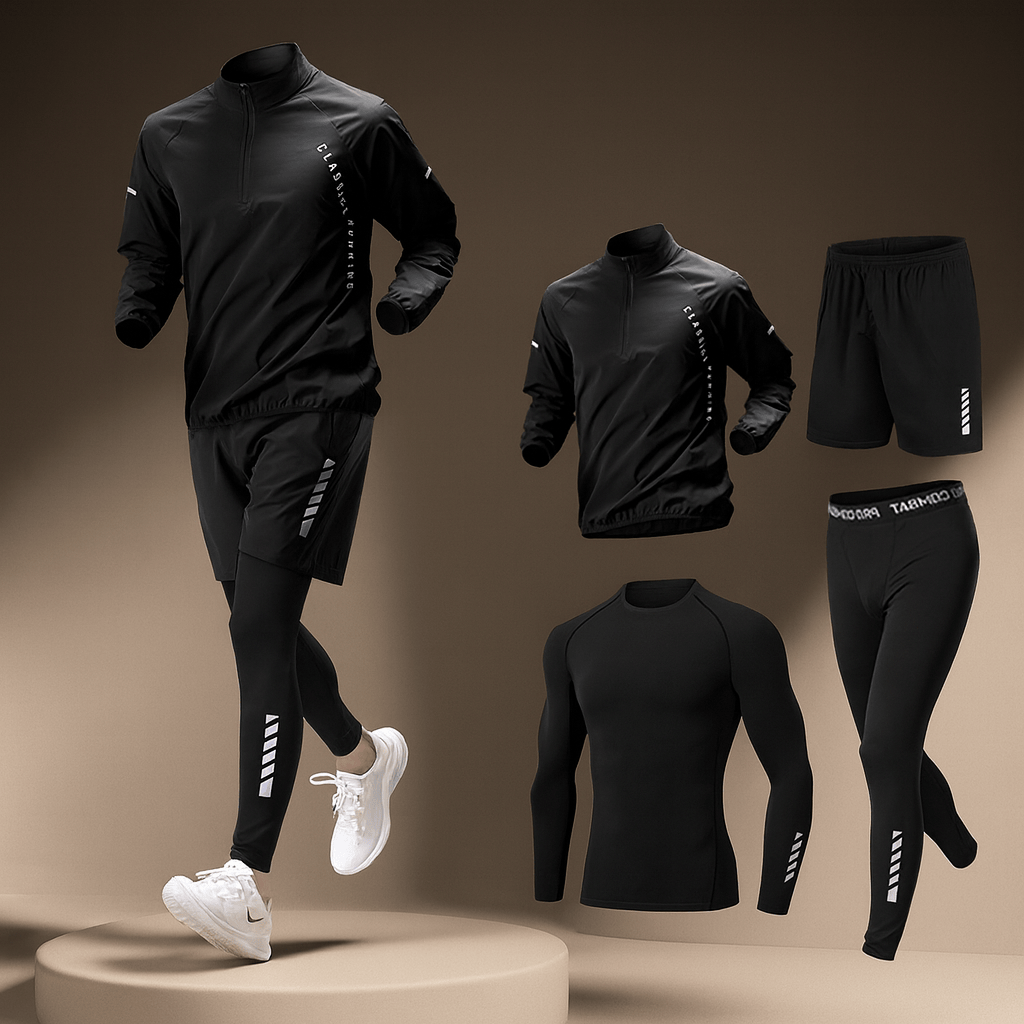 Image of Maxwell | Men's Long Sleeve Quarter-Zip Activewear Set