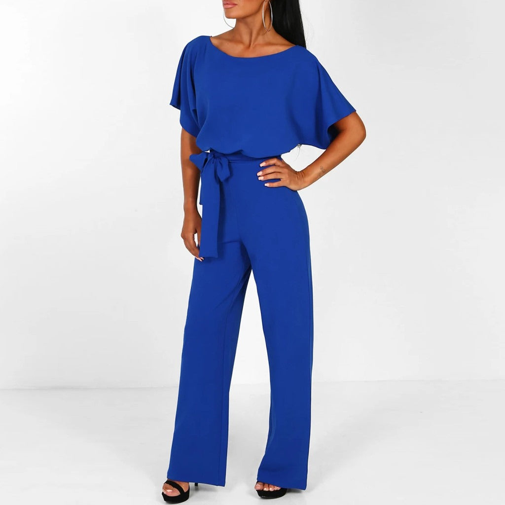 Image of Mckenzie | Women's Wide Leg Belted Jumpsuit