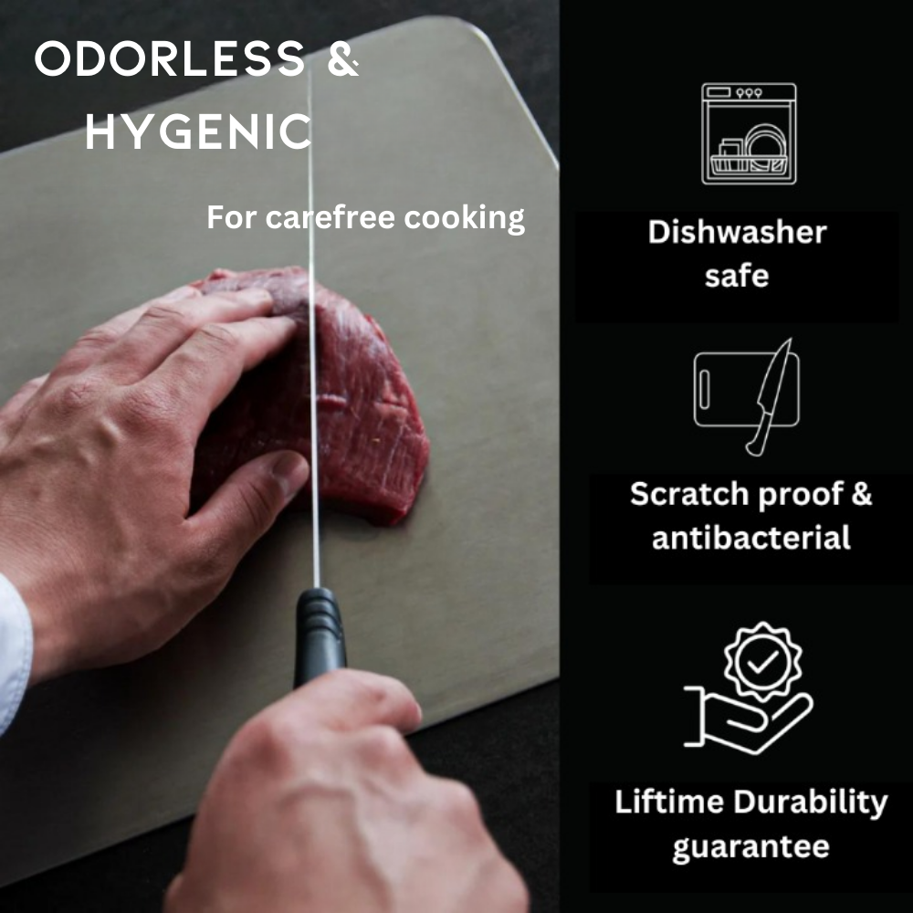 Medical Grade Titanium Cutting Board - Safe Non-Porous Surface