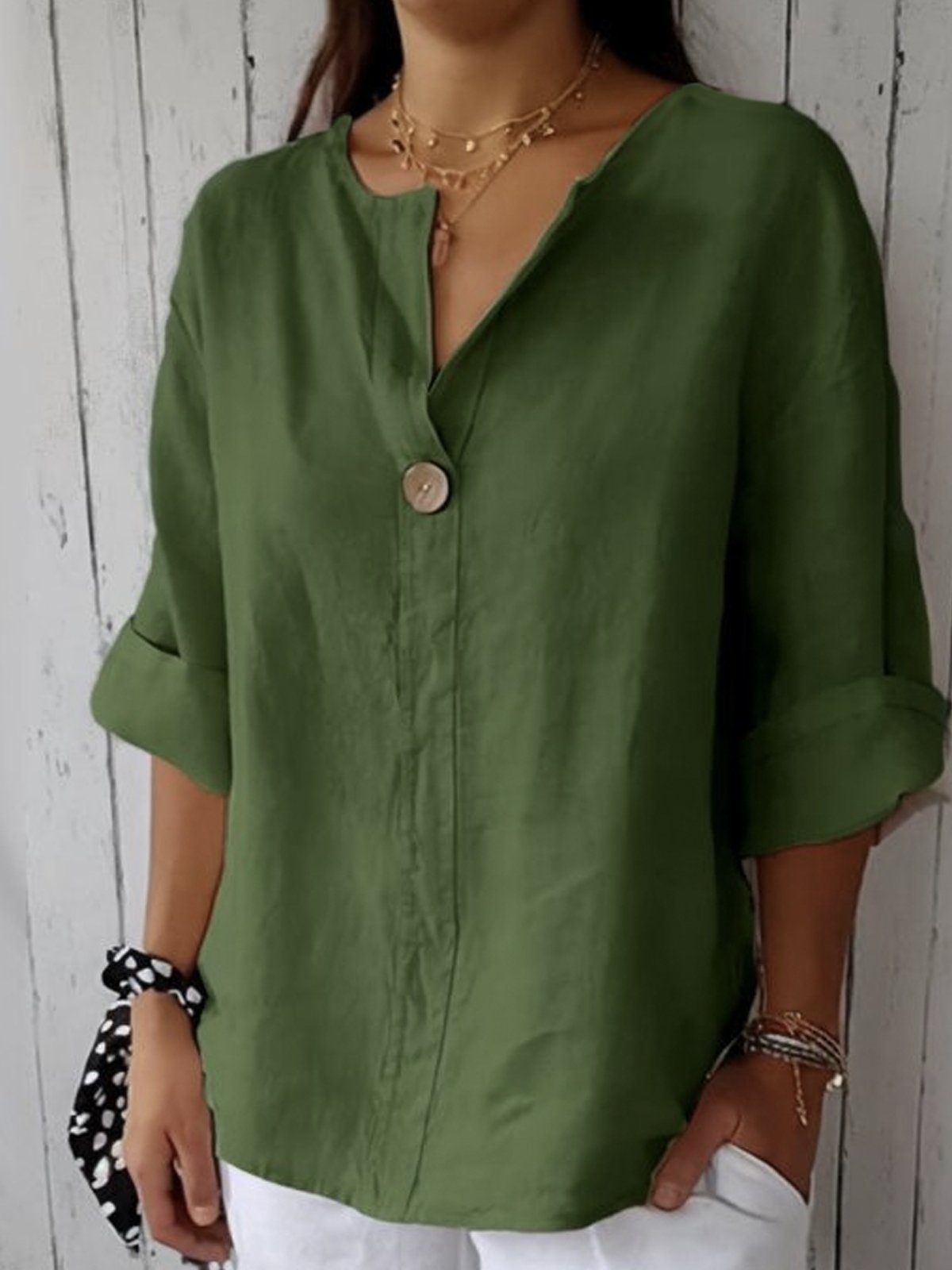 Image of Melissa | Women's Button-Down Oversized Blouse
