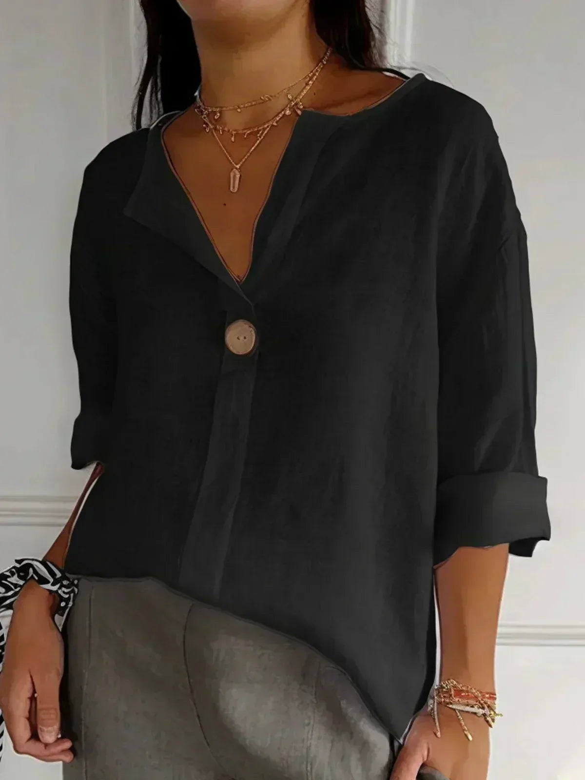 Image of Melissa | Women's Button-Down Oversized Blouse