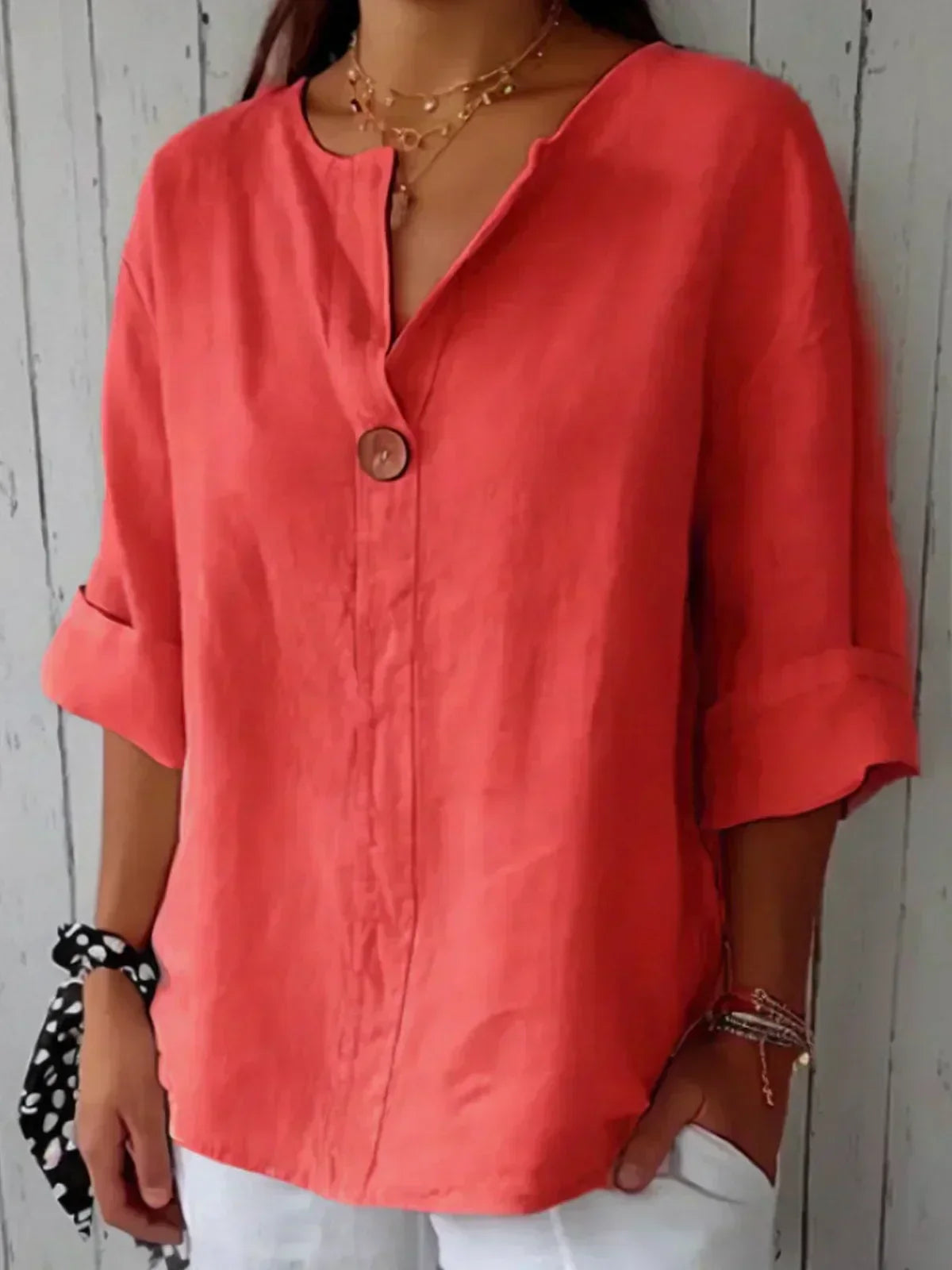 Image of Melissa | Women's Button-Down Oversized Blouse