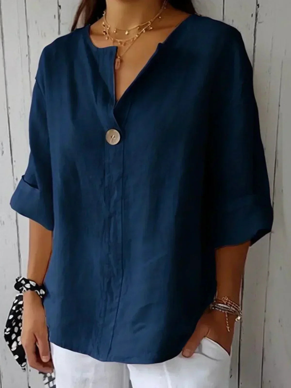 Image of Melissa | Women's Button-Down Oversized Blouse