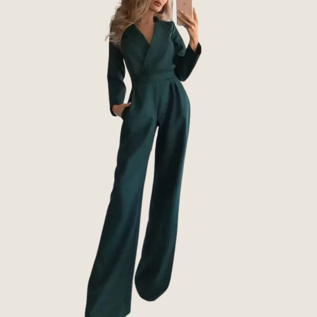Image of Melissa | Women's V-Neck Wrap Maxi Jumpsuit