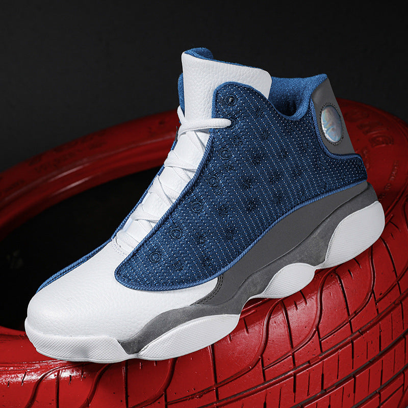 Men's Breathable Cushioned High-Top Basketball Shoes with Non-Slip Rubber Sole