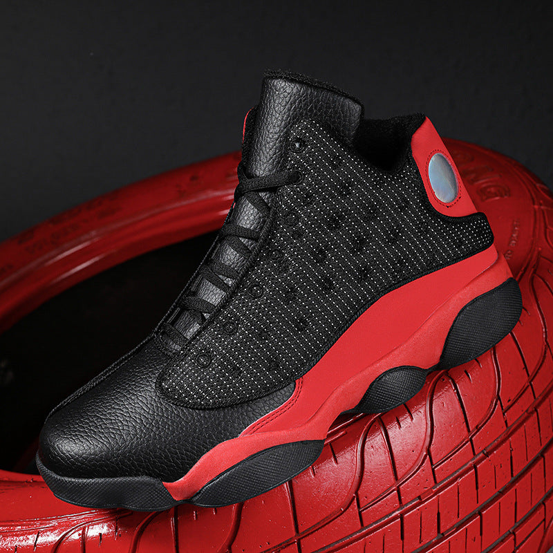 Men's Breathable Cushioned High-Top Basketball Shoes with Non-Slip Rubber Sole