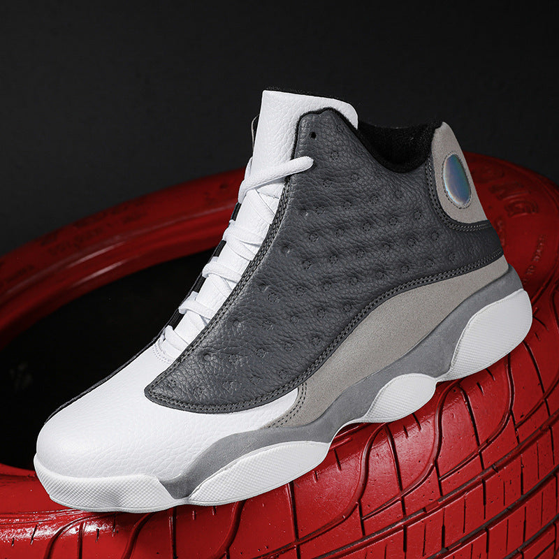 Men's Breathable Cushioned High-Top Basketball Shoes with Non-Slip Rubber Sole