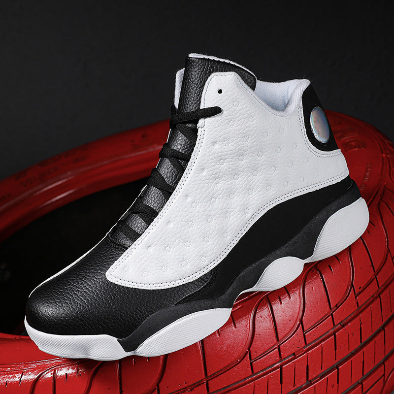 Men's Breathable Cushioned High-Top Basketball Shoes with Non-Slip Rubber Sole