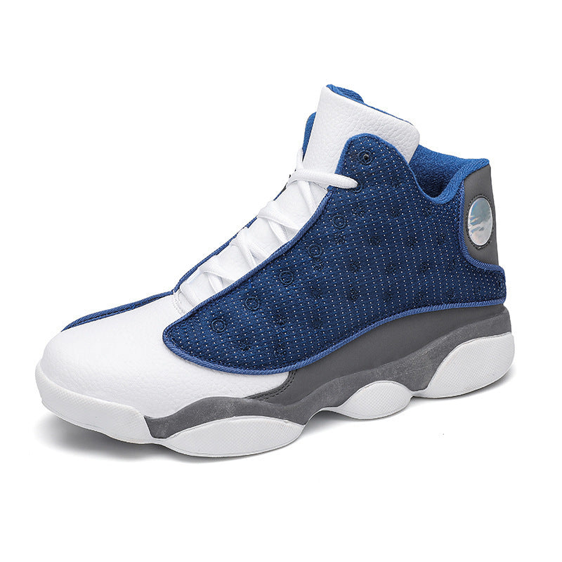 Men's Breathable Cushioned High-Top Basketball Shoes with Non-Slip Rubber Sole