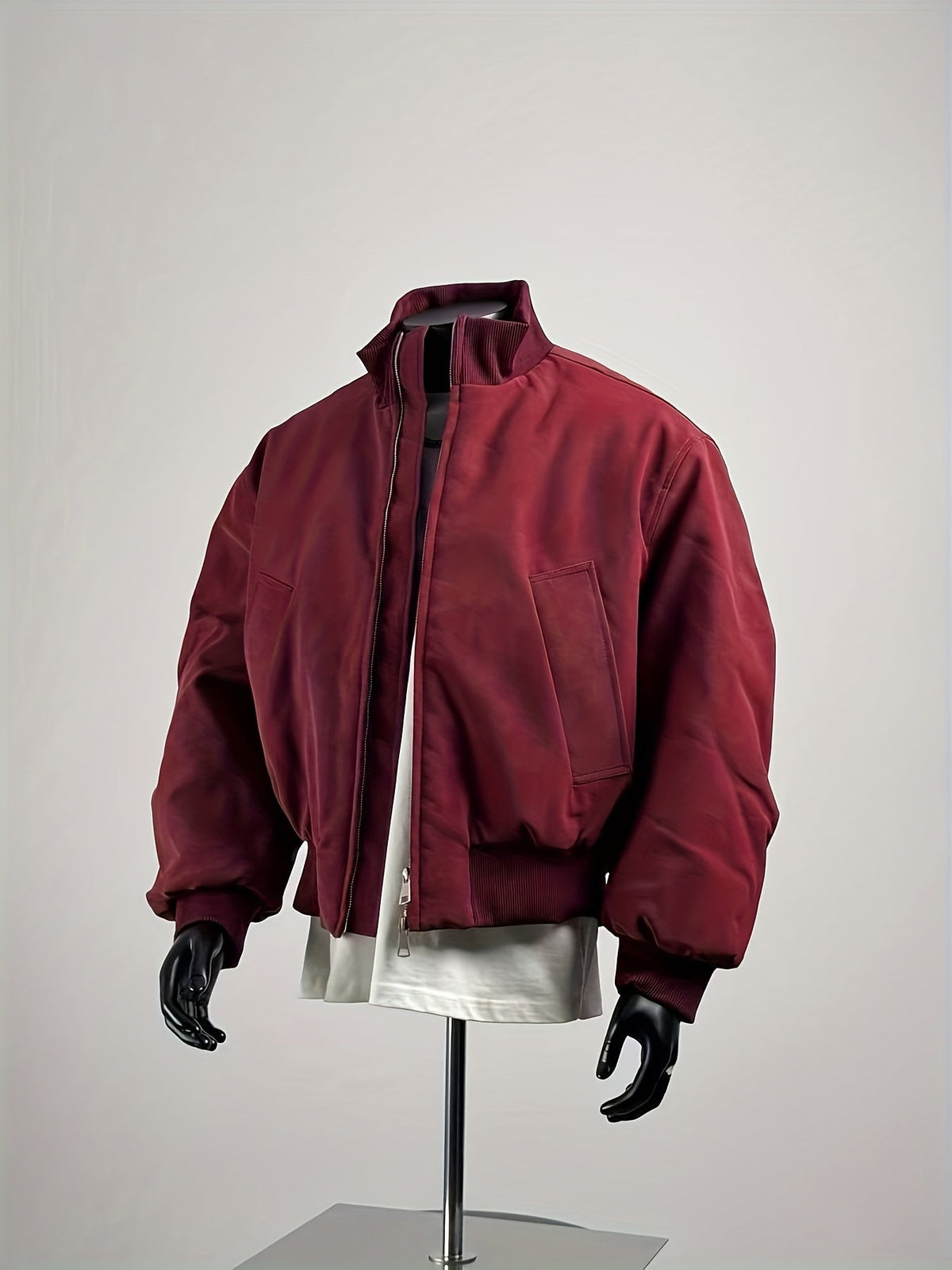 Men's Casual Stand-Collar Zip-Up Bomber Jacket
