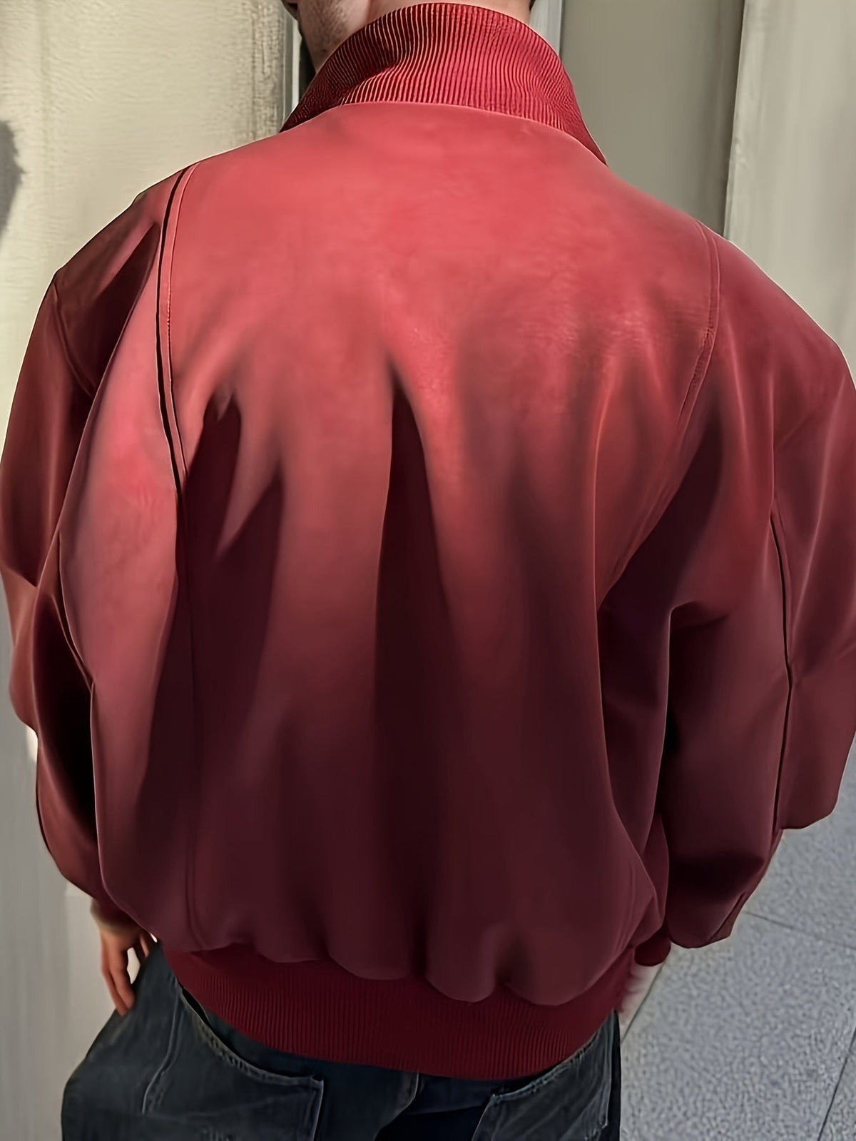Men's Casual Stand-Collar Zip-Up Bomber Jacket