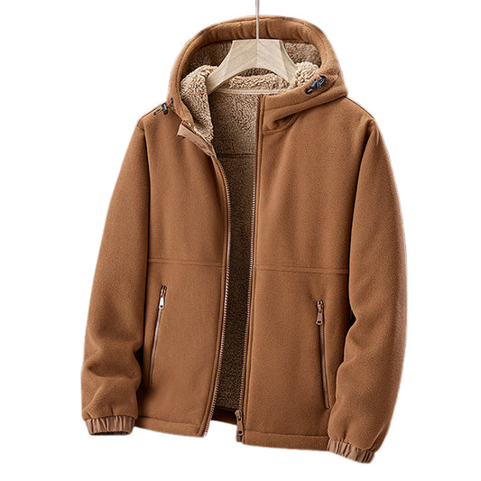 Men's Casual Winter Zip-Up Hooded Jacket with Pockets