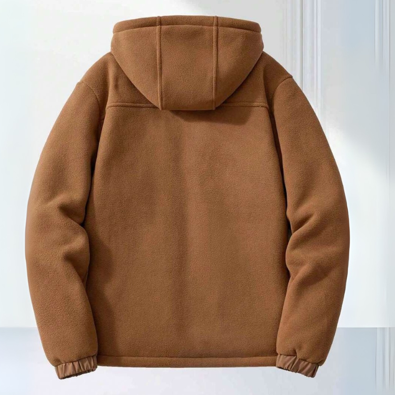 Men's Casual Winter Zip-Up Hooded Jacket with Pockets