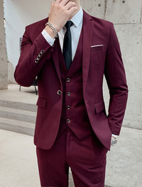 Men's Classic Cut Two-Button Three-Piece Suit