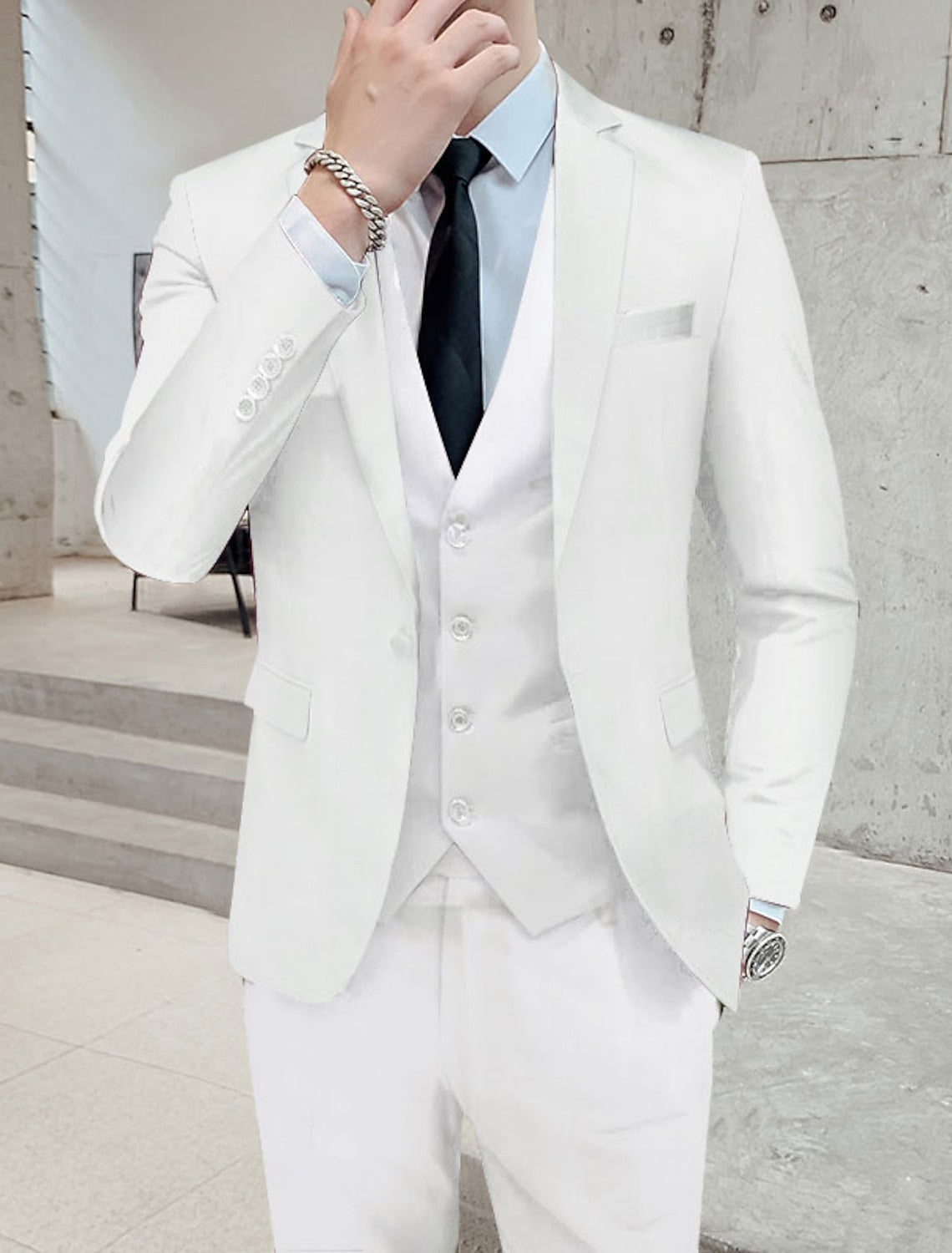 Men's Classic Cut Two-Button Three-Piece Suit