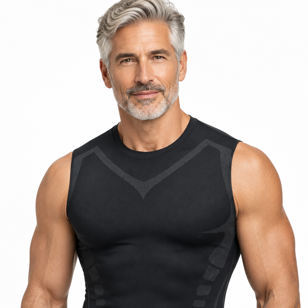 Men's Compression Shapewear Tank Top – Chest and Stomach Slimming Undershirt, Invisible Under Clothes