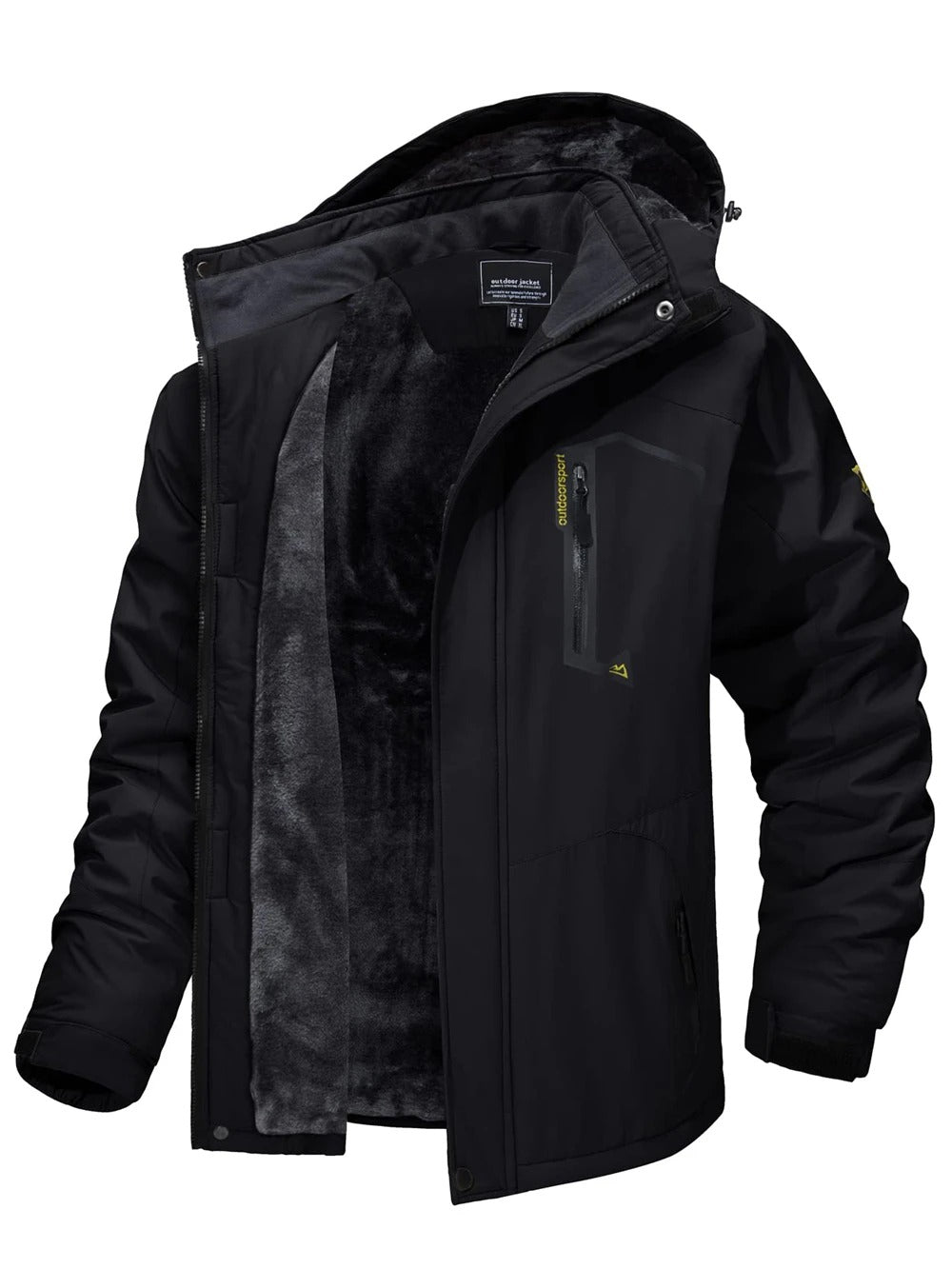 Men's Fleece-Lined Hooded Ski Jacket