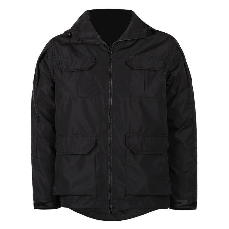 Men's Hooded Field Jacket with Four Cargo Pockets
