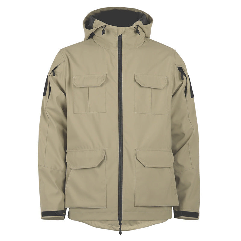 Men's Hooded Field Jacket with Four Cargo Pockets